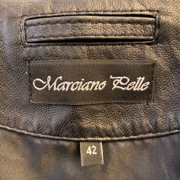 Marciano Pelle Fabulous Genuine Lambskin Leather Moto Jacket Hoodie Sz 42 Small - Picture 8 of 16